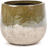 Serax Bloempot  Dip Groen-Beige L 14 cm B 14 cm H 11.5 cm