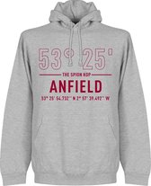 Liverpool Anfield Road Coördinaten Hoodie - Grijs - XL