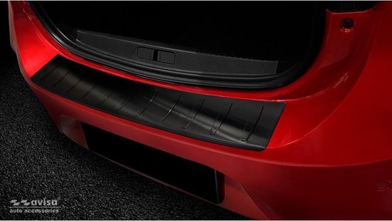 Zwart-Chroom RVS Achterbumperprotector passend voor Volvo V70 Facelift 2013- 'Ribs' voor o.a