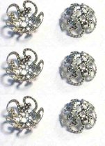 Capuchons de perles - 10 mm - argentés - 30 pièces