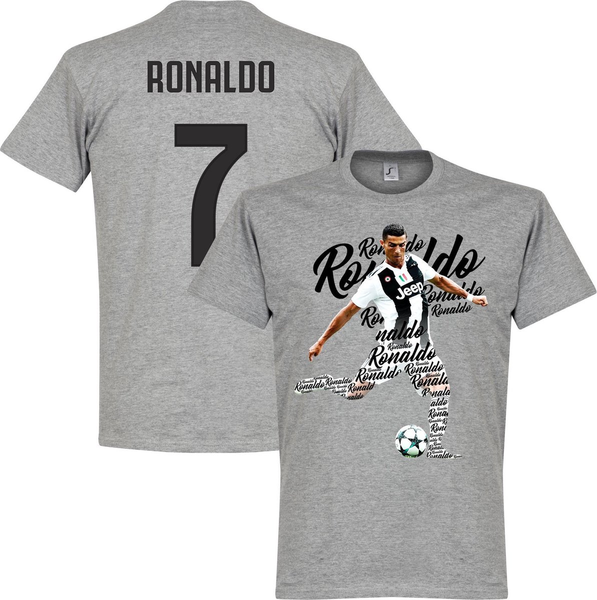 1193x1200.jpg Ronaldo 7 Script T-Shirt - Grijs - 4XL - Afbeelding 1