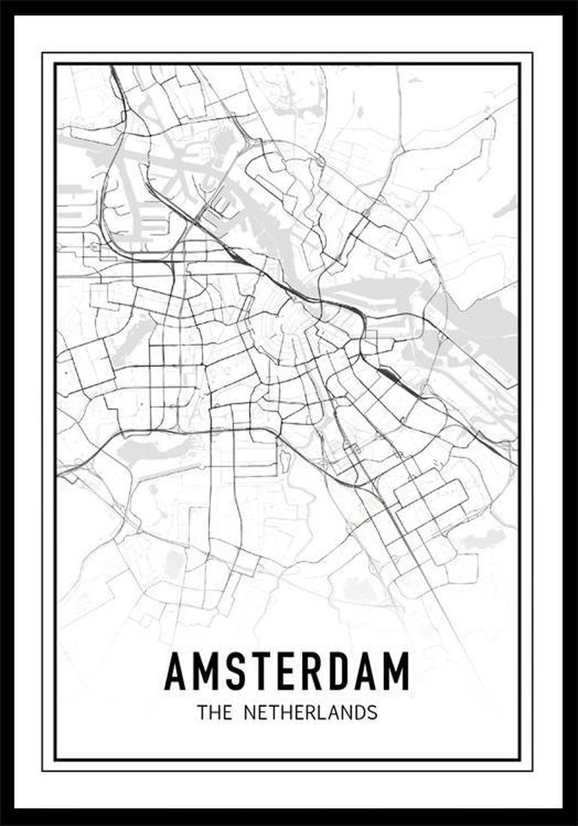 City Map Amsterdam A1 stadsposter