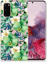 Back Cover Geschikt voor Samsung S20 TPU Siliconen Hoesje Orchidee Groen