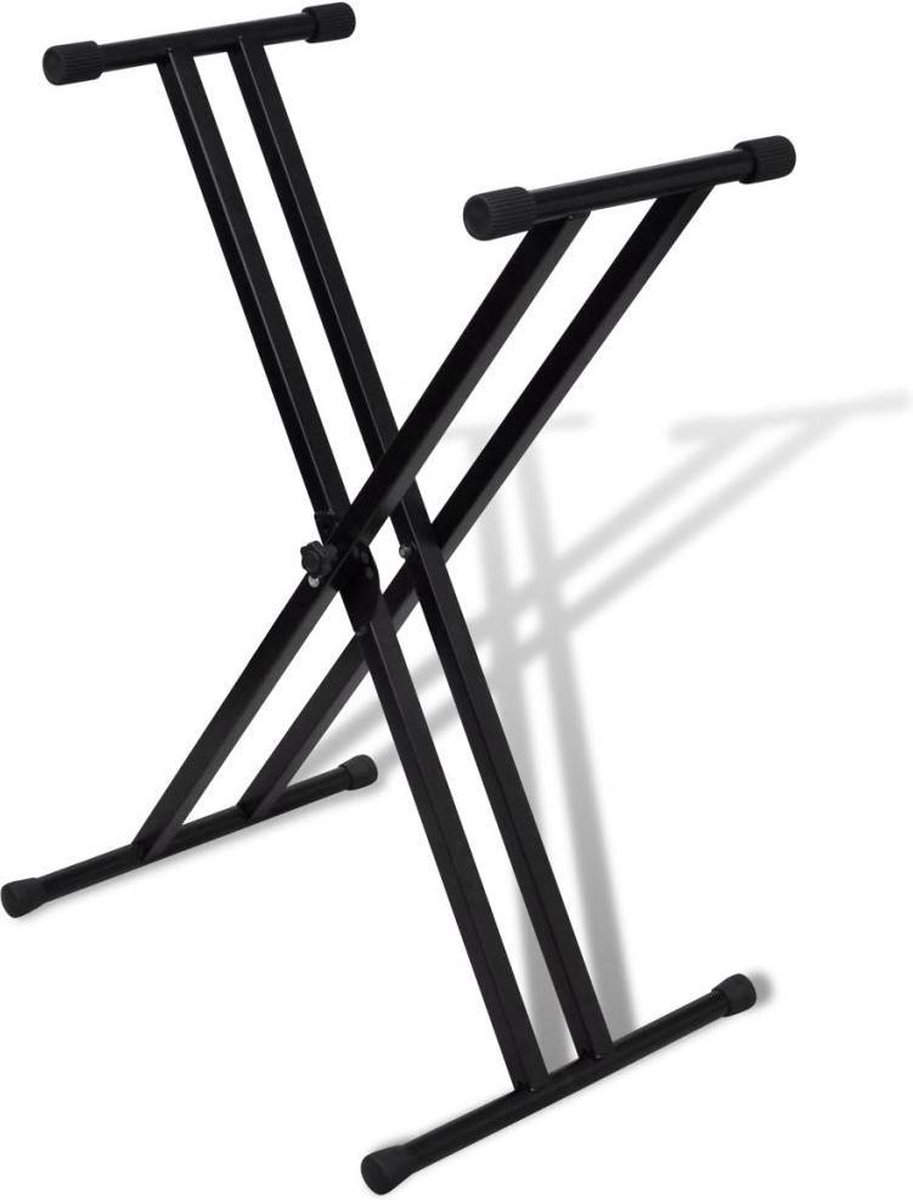 vidaXL - Verstelbare - keyboardstandaard - dubbel - X-frame