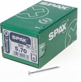 Spax Spaanplaatschroef platverzonken kop verzinkt pozidriv 5.0x70mm (per 200 stuks)