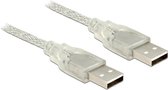 USB-A naar USB-A kabel - USB2.0 - tot 2A / transparant - 3 meter