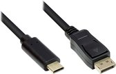 USB-C naar DisplayPort actieve kabel met DP Alt Mode (4K 60 Hz) / zwart - 10 meter