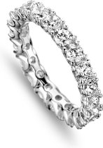 Velini jewels-R3100W-64 -Riviere Ring -925 Zilver gerodineerd-3mm Cubic Zirkonia