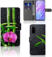 Bookcover Geschikt voor Samsung Galaxy S20 Hoesje Orchidee