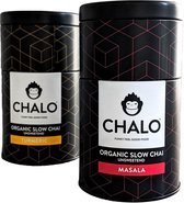 CHALO Biologische ongezoete Slow Chai Latte Kit - Masala & Turmeric - Zwarte Assam thee - 2x 150GR