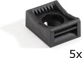 HEBOFIX voet voor klittenband 7,5 mm (5 stuks) - Zwart - Bevestiging klittenband - Klittenband bevestigen - Kabelbinder