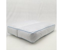 Box hoofdkussen 2-vaks - Boxkussen - Hoofdkussen - 50x60 x10cm - Wit - Navulbaar met ritssluiting