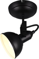 LED Plafondspot - Trion Gini - E14 Fitting - 1-lichts - Rond - Mat Zwart - Aluminium - BES LED
