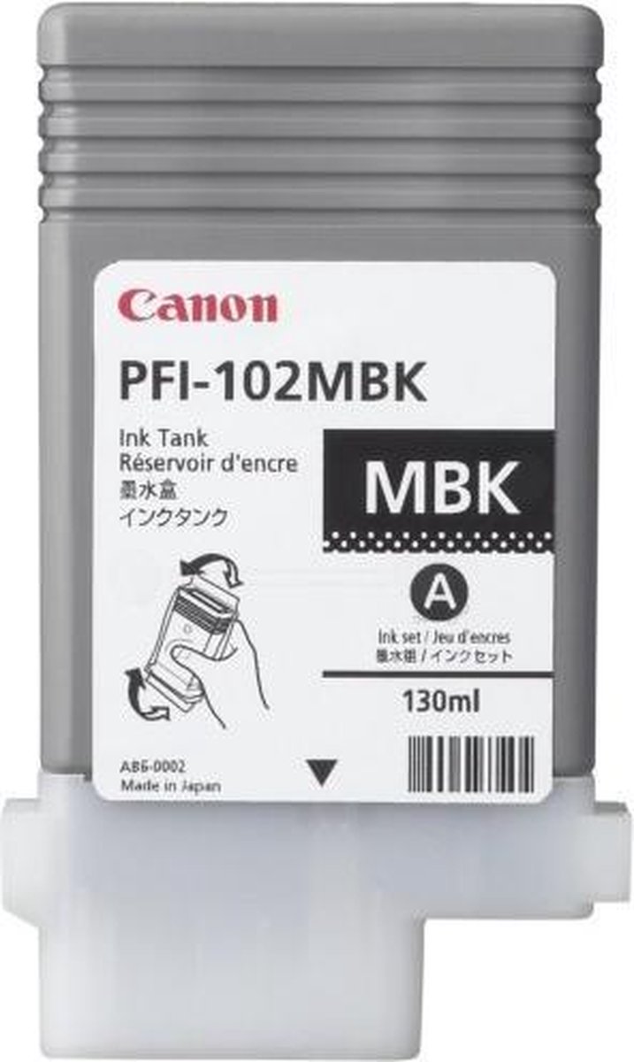 Canon PFI-102BK Inkttank - Mat Zwart