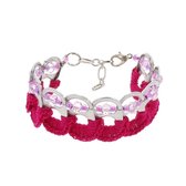 Esperanza armband van bliklipjes - fuchsia