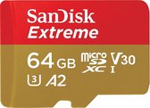 SanDisk Extreme MicroSDXC 64GB - U3 V30 A2 - 160MB/s - GN6MA - met adapter