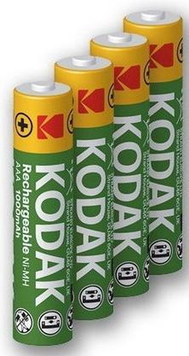 4 x AAA oplaadbare krachtige Kodak batterijen - 1000mAh
