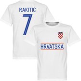Kroatië Rakitic 7 Team T-Shirt - Wit - XXL