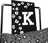 Leopard tekstbord met letter voornaam-leuk voor op een kinderkamer-letter K