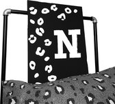 Leopard tekstbord met letter voornaam-leuk voor op een kinderkamer-letter N