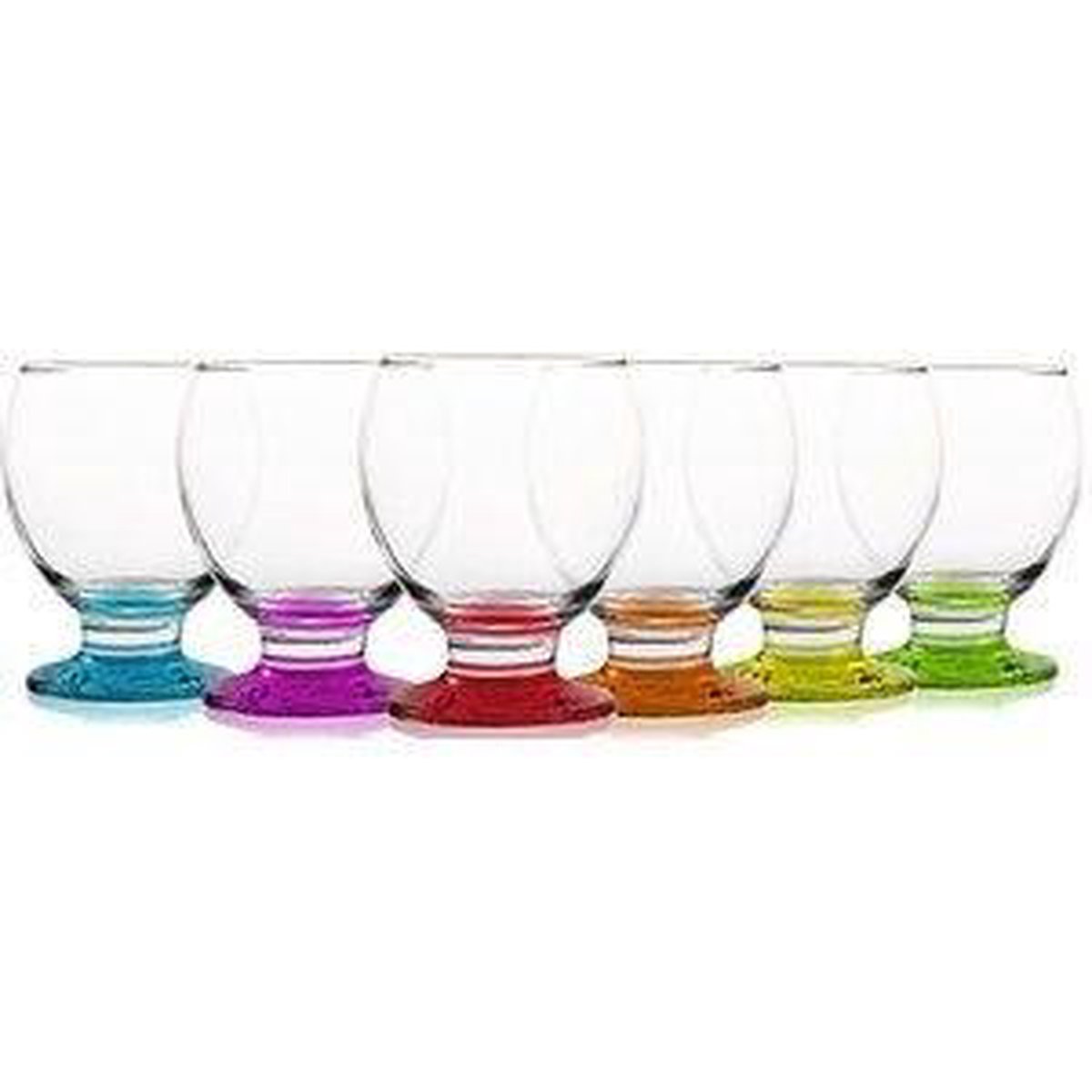 technic24 LAV Set of 6 Coloured Glass Drink Glasses, Tea Glasses Set