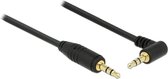 3,5mm Jack stereo audio kabel - haaks - verguld / zwart - 0,50 meter