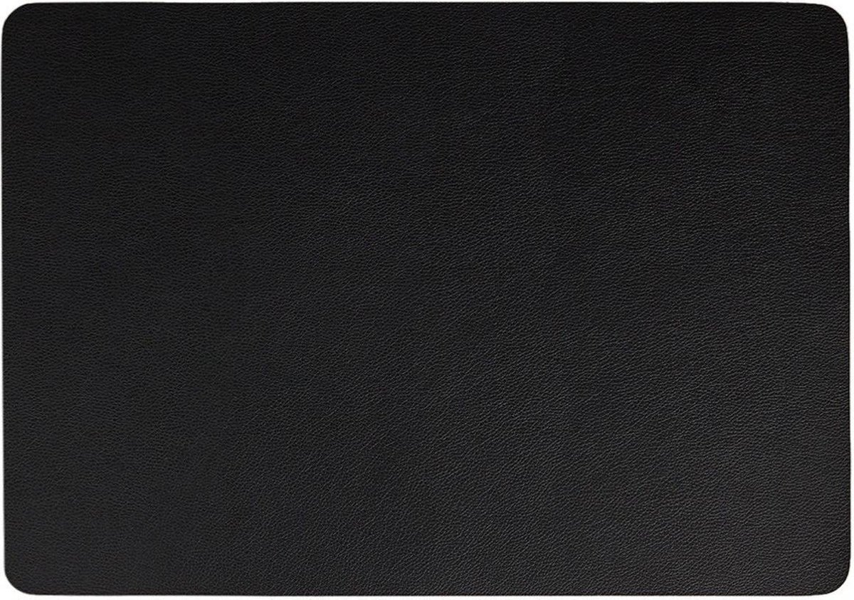 ASA Placemat 6 stuks - vegan leather / imitatieleer - 33x46cm - zwart