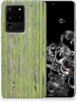 Geschikt voor Samsung Galaxy S20 Ultra Bumper Hoesje Green Wood