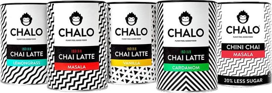 Mark Met name Soldaat CHALO Chai Latte - Indian Chai Starterkit - Zwarte Assam thee - 5 smaken  heerlijke... | bol.com