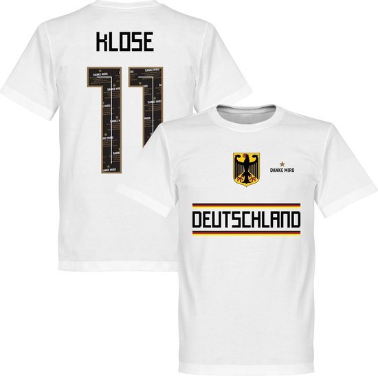 Duitsland Danke Miro Klose Team T-Shirt - Wit - XXXL