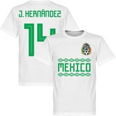 Mexico J. Hernandez 14 Team T-Shirt - Wit - XL