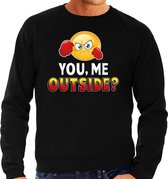 Funny emoticon sweater You me outside zwart heren L (52)