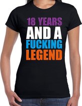 18 year legend / 18 jaar legende cadeau t-shirt zwart dames -  Verjaardag cadeau / kado t-shirt L