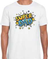 Super dad cadeau t-shirt voor papa wit voor heren 2XL
