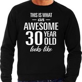 Awesome 30 year - geweldige 30 jaar cadeau sweater / trui zwart heren -  Verjaardag cadeau / kado sweater S