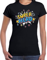 Super hero cadeau t-shirt zwart voor dames S