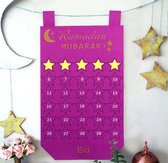 Ramadan Aftelposter - Decoratie kalender - Eid Mubarak - Versiering - Kinderen - Paars
