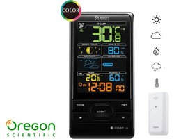 Oregon Scientific weerstation OS Venus- design- Kleurenscherm- barometer- thermometer-hygrometer-maanstanden-zwart