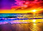 EnjoyeuS Diamond Painting Colorful Beach Sunset | Multikleur Strand Zonsondergang  ( "Sunset Serie" ) |Diamond Painting Schilderen - Diamond Painting Volwassenen