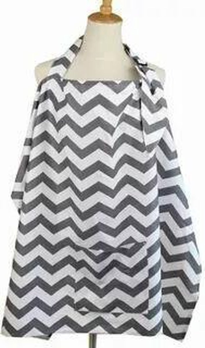 Goedkoopste MINIIYOU Voedingsdoek - Borstvoedingsdoek - Inclusief Opbergzakje - Grijs Strepen