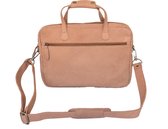 Mr. Business – Messenger bag – Nubuck Leren Laptoptas 15,6 inch – Aktetas – Camel - bruin