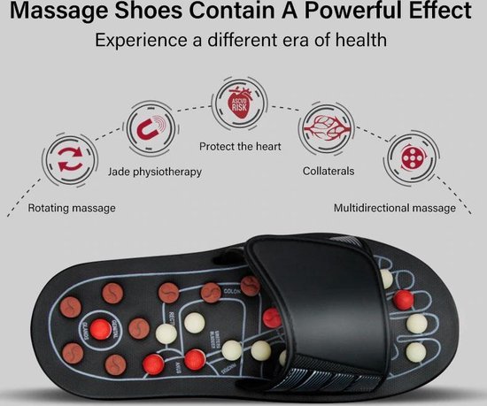 Acupressuur Unisex Massage Slippers, Magnetische Therapie Massage Schoenen Massage Slippers, Gezondheidszorg Bloed Activeren Voet Ontspannende Schoenen Houten Voetverzorging Slipper