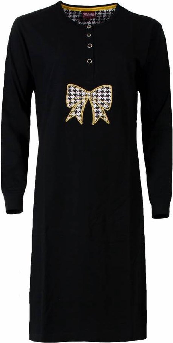 Medaillon Dames Nachthemd - Zwart - Maat S