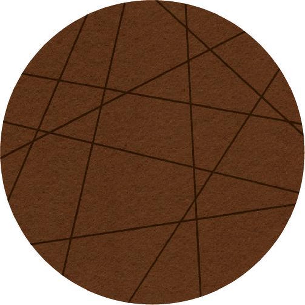 Lijnen vilt onderzetter Rond - Donkerbruin - 6 stuks - Ø 9,5 cm - Tafeldecoratie - Glas onderzetter - Cadeau - Woondecoratie - Woonkamer - Tafelbescherming - Onderzetters Voor Glazen - Keukenbenodigdheden - Woonaccessoires - Tafelaccessoires