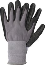 Grijze/zwarte nylon werkhandschoenen met nitril coating 2 paar maat M - Werkhandschoenen - Klusartikelen - Tuinartikelen