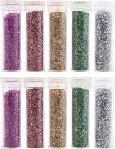 Glitter in tubes - 50 stuks van 5 GR - 5 Kleuren - Knutselen - decoreren - maquilleren - 1001 mogelijkheden