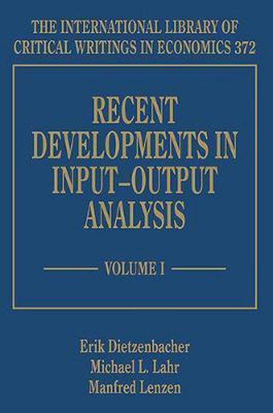 Recent Developments in Input-Output Analysis | 9781786430809 | Boeken ...