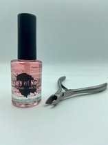 Nagelriem olie 10ml Frambozen Combideal 05 + RVS nagelriem tang - Gel nagels - Acryl nagels - Nep nagels - Inox vellentang - Cuticle cutter - Pedicure  - Manicure - BeautyofNoelle©