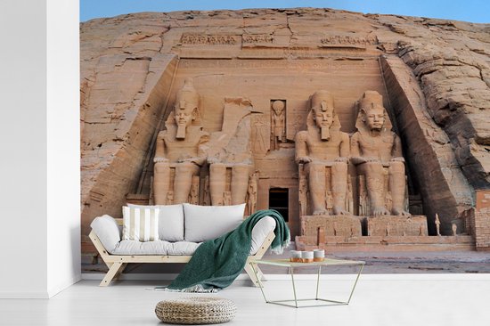 Behang - Fotobehang De tempel van Ramses II Aboe Simbel in Egypte. - Breedte 600 cm x hoogte 400 cm - Nr1Wallpaper