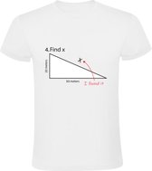 Vind x Heren T-shirt | wiskunde | scheikunde | raadsel | natuurkunde | HBO | universiteit | Pythagoras | Wit